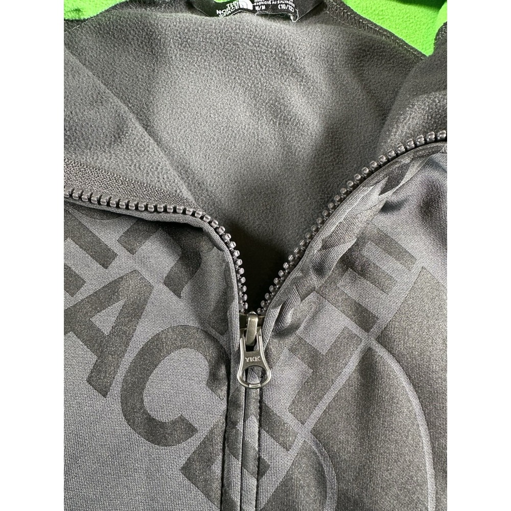 The North Face Full Zip Hoodie Jacket Warm Fleece Green Black Boys MEDIUM 10-12 - Picture 3 of 9